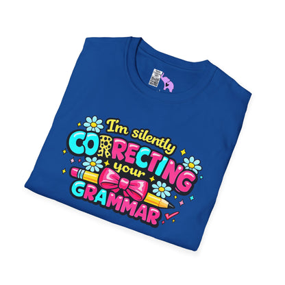 I'm Silently Correcting Your Grammar (Colorful) Adult T-shirt