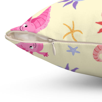 Happy Axos Throw Pillow