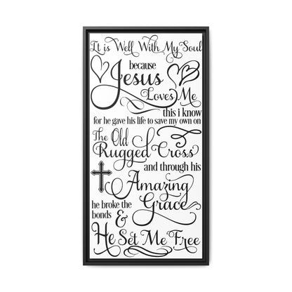 Hymnal Poem Framed Canvas Bathroom Art