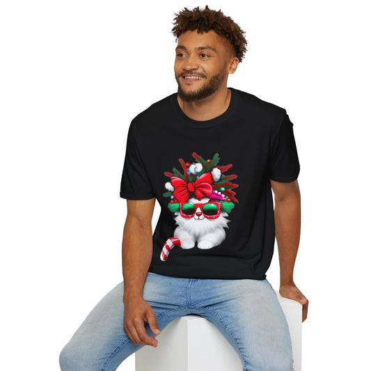 White Candy Cane Kitten T-shirt