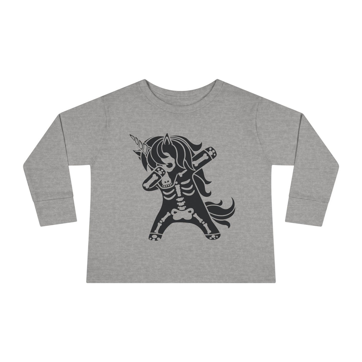 Dabbing Unicorn Skeleton Toddler Long Sleeve Tee