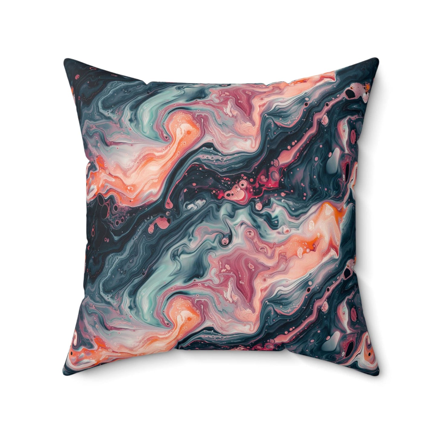 Pink Venom Marble Throw Pillow