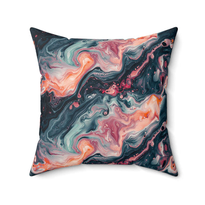 Pink Venom Marble Throw Pillow