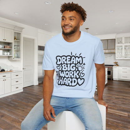 Dream Big Work Hard (Hearts) Adult T-shirt