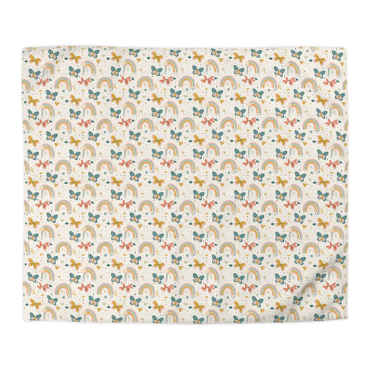 Whispering Wings & Rainbows Microfiber Duvet Cover