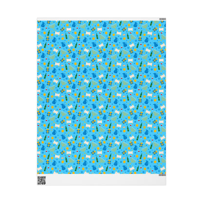 Festive Glow Hanukkah Wrapping Paper