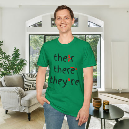 Their There They're Grammar Adult T-shirt