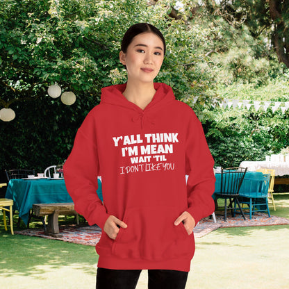 Y'all Think I'm Mean Wait 'Til I Don't Like You Adult Heavy Blend™ Hoodie