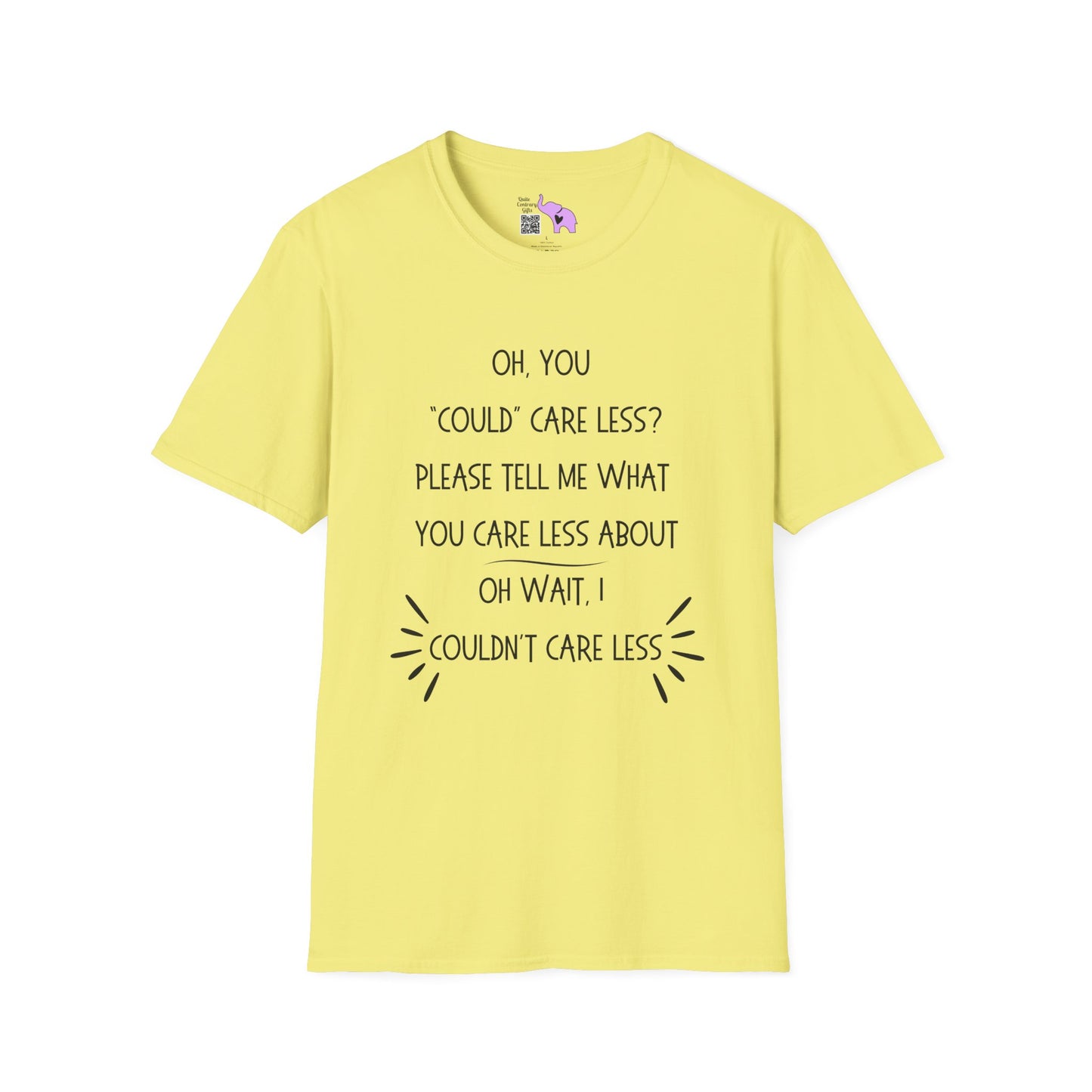 Couldn't Care Less Grammar T-shirt