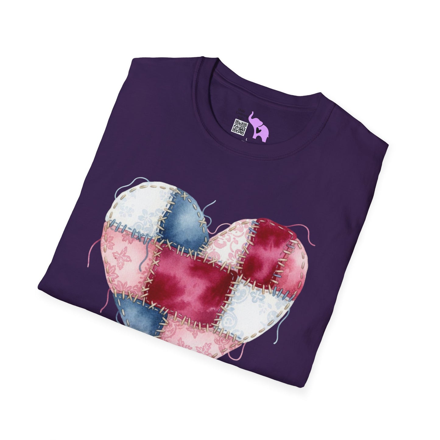 Patchwork Quilt Heart Adult T-shirt