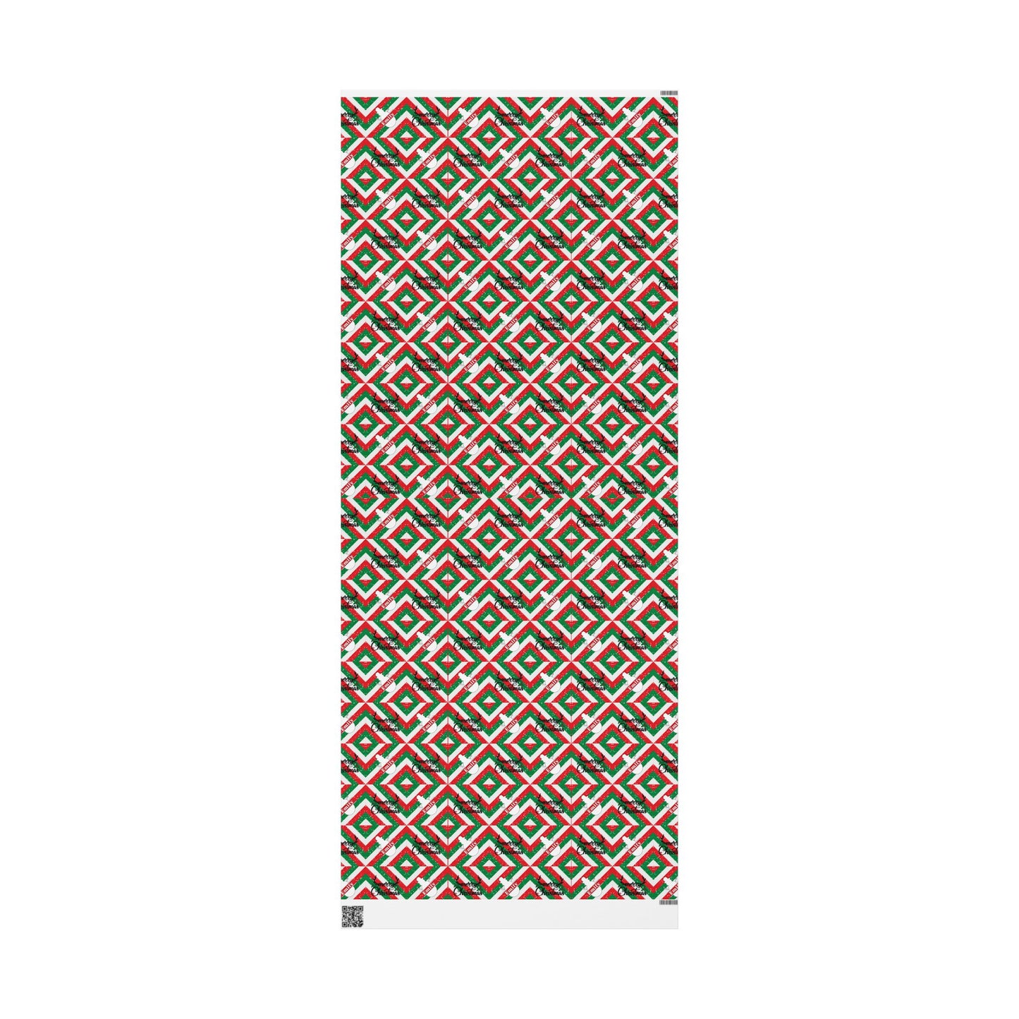 Red, White, & Green Snowman Custom Name Wrapping Paper (Emily)