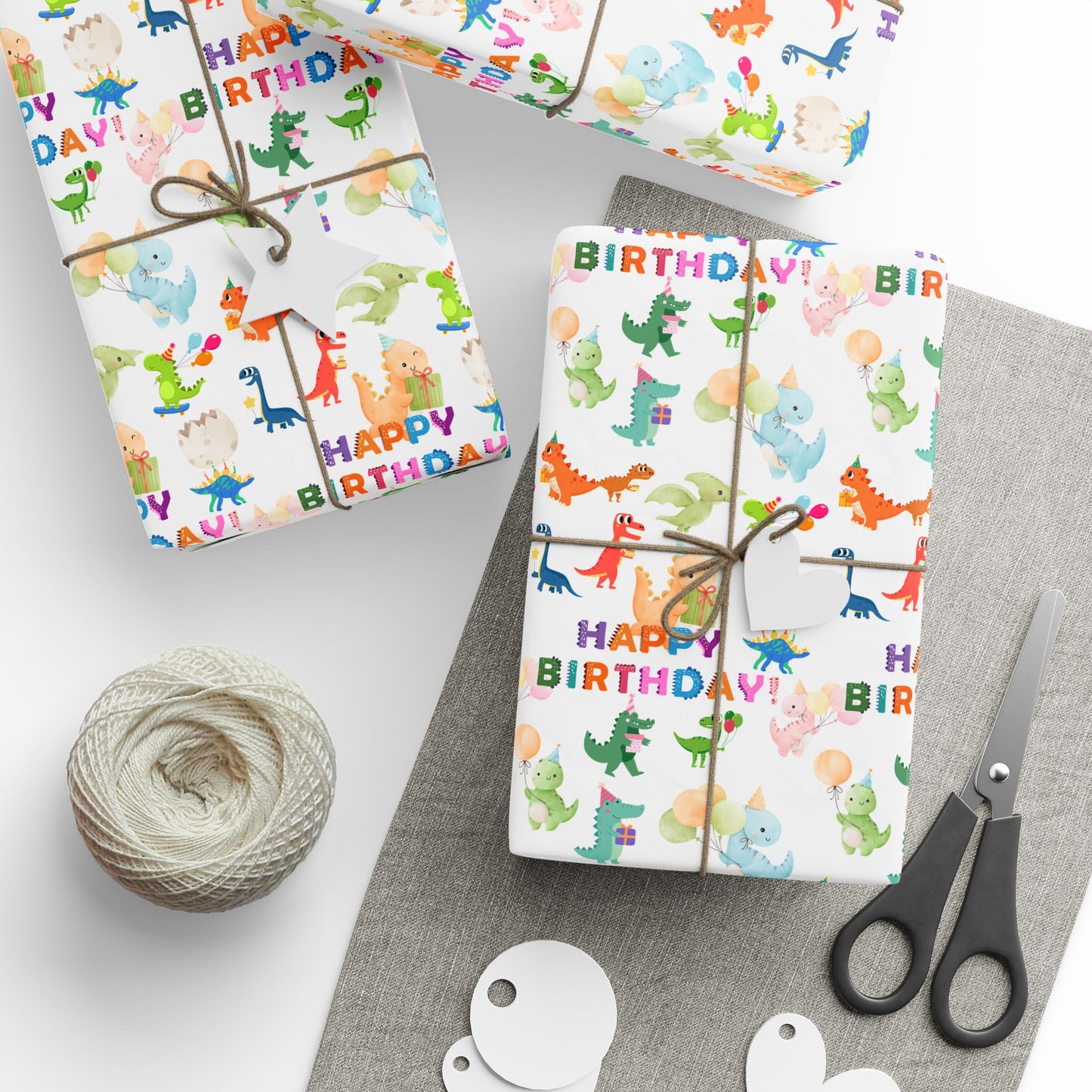 Happy Birthday Dinosaurs Wrapping Paper
