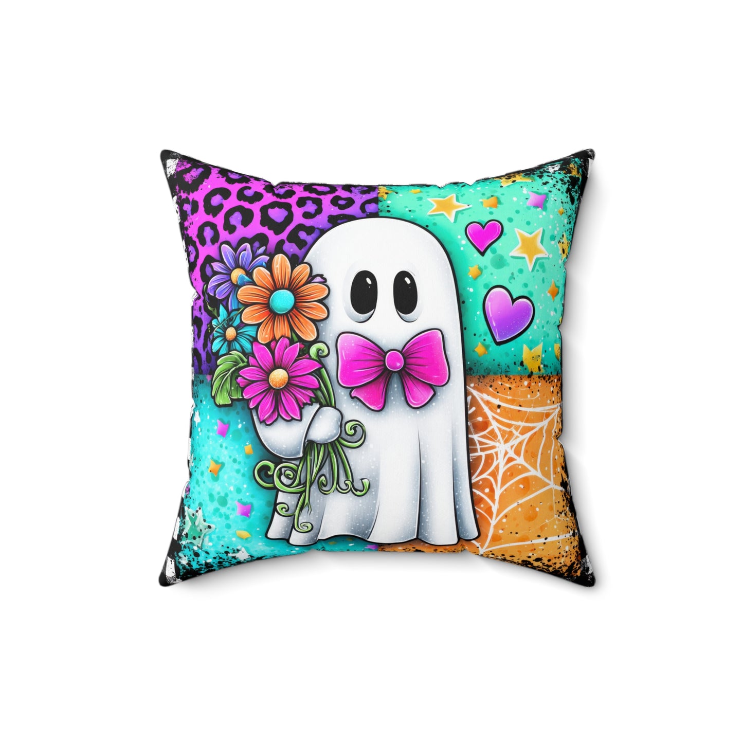 Ghostly Stitches Throw Pillow
