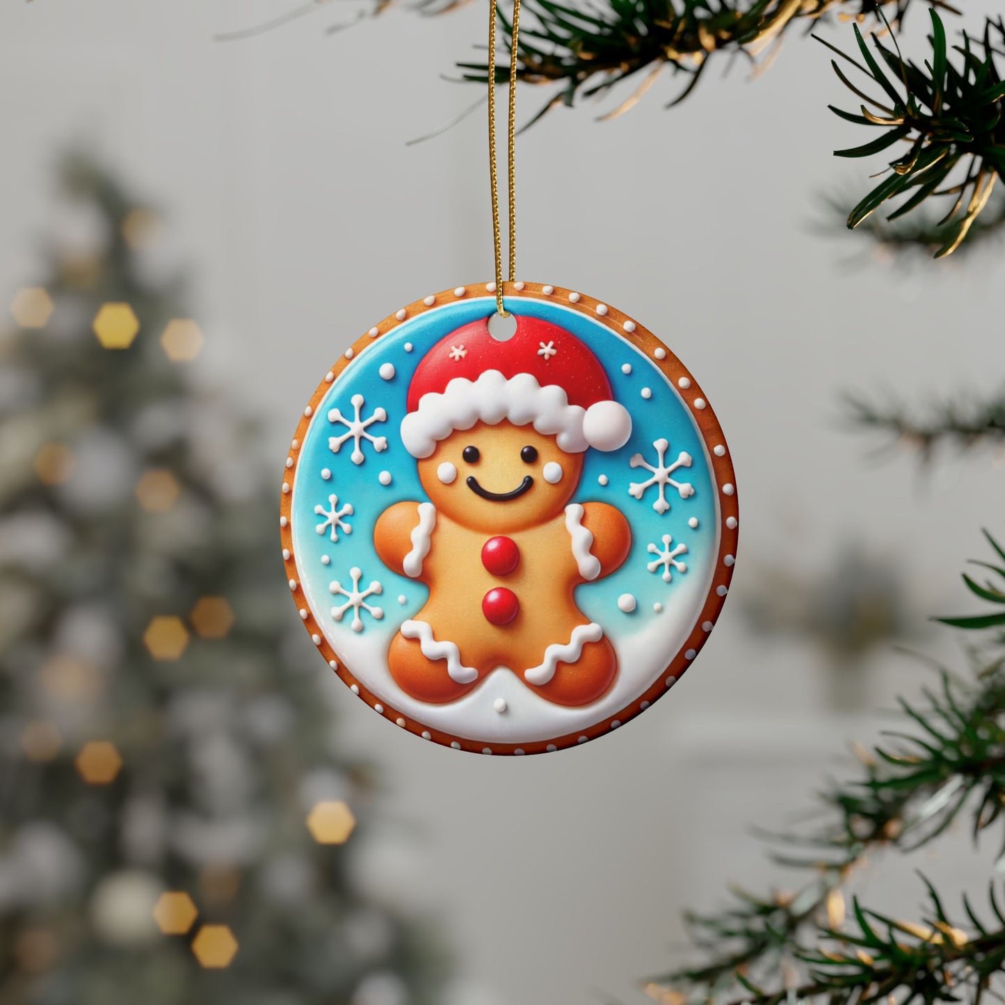 Jolly Gingerbread Ceramic Ornaments - Set (1-20 pcs)