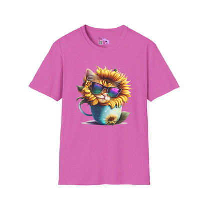 Cool Sunflower Kitten 1 Adult T-shirt