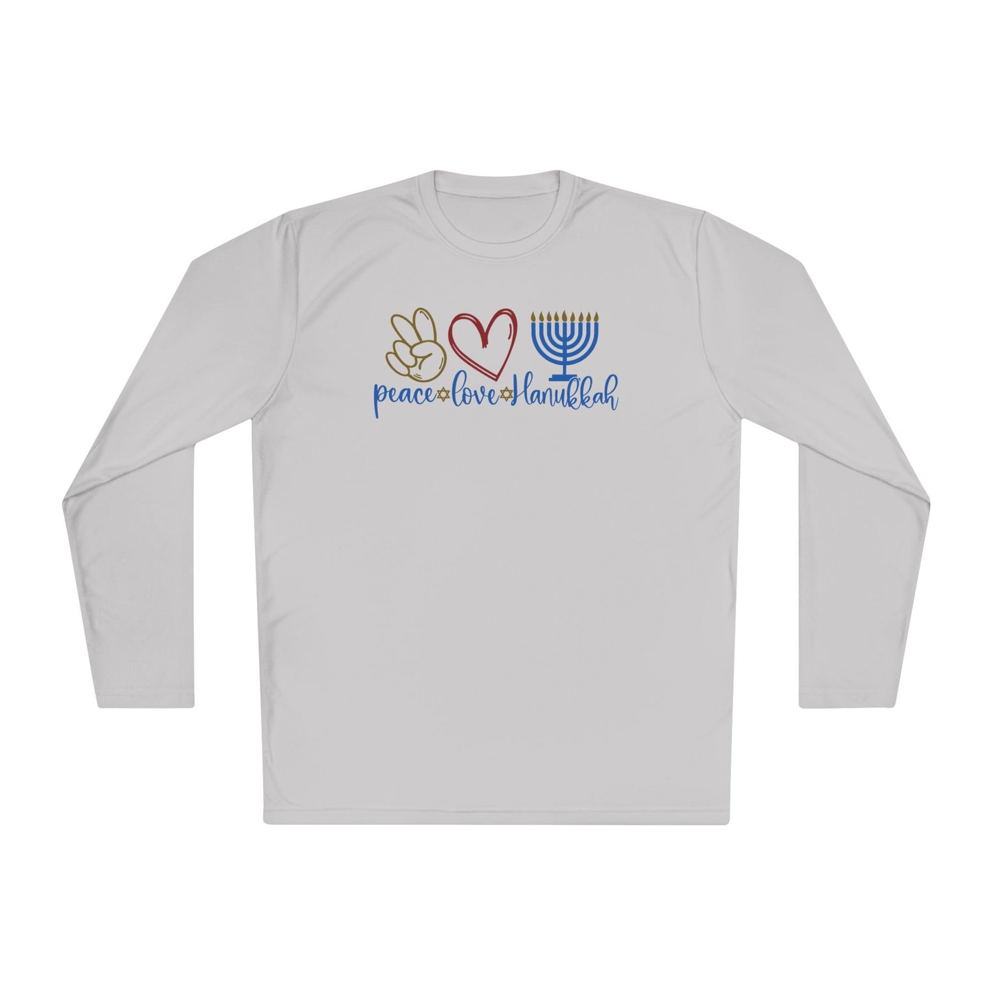 Peace Love Hanukkah Adult Long Sleeve Tee