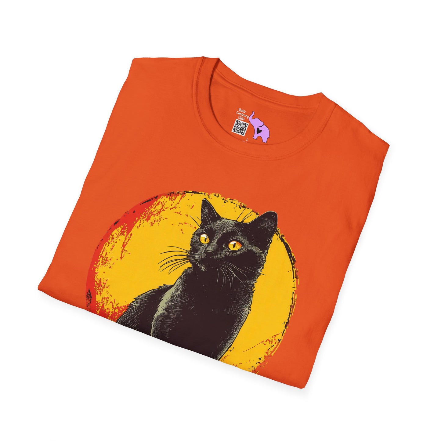 Black Cat Over Full Moon Adult T-shirt