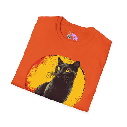 Black Cat Over Full Moon Adult T-shirt
