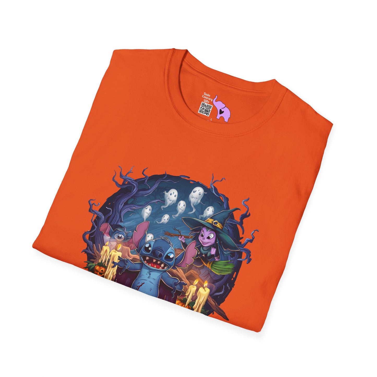 Halloween Stitch w/Ghosts and Witch Adult T-shirt