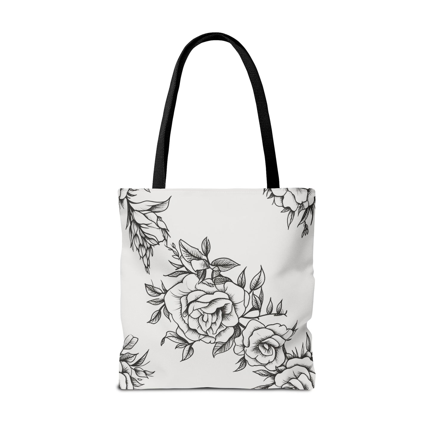 Midnight Rose Sketch Canvas Tote Bag