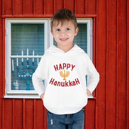 Happy Hanukkah Toddler Pullover Fleece Hoodie