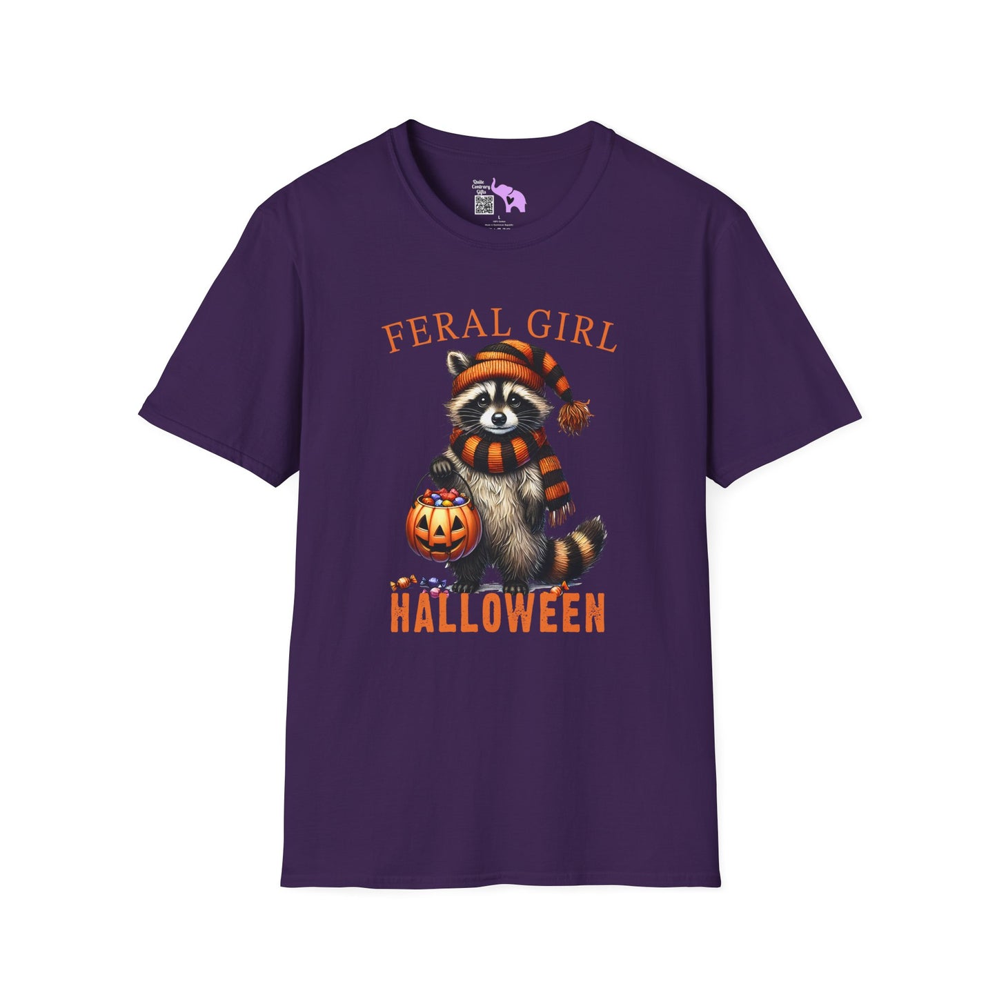 Feral Girl Halloween Racoon T-shirt