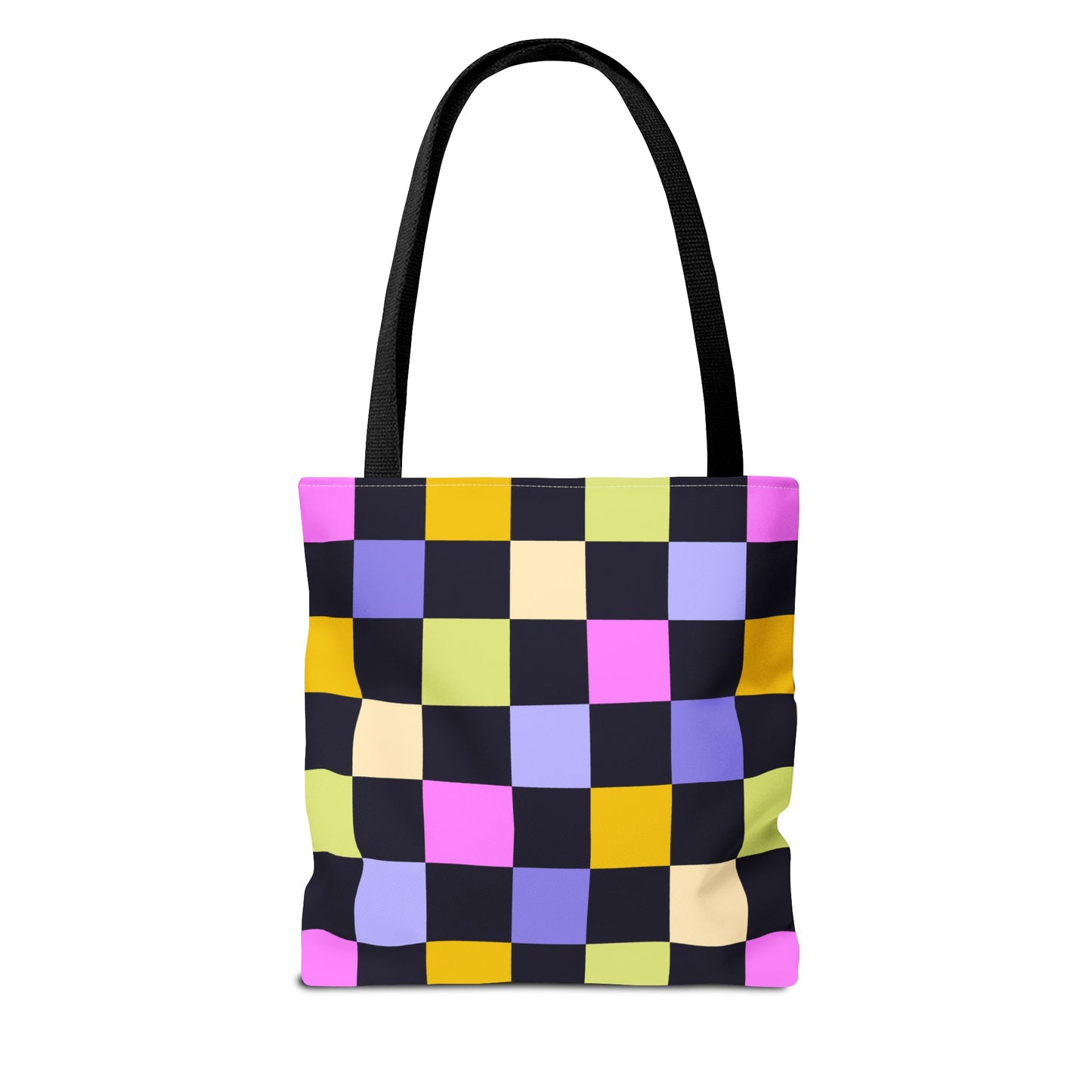 Joyful Checkerboard Canvas Tote Bag