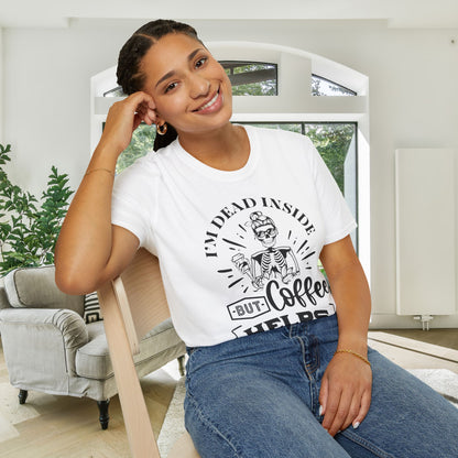 I'm Dead Inside But Coffee Helps Adult T-shirt