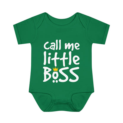 Call Me Little Boss (Crown) Infant Baby Rib Bodysuit