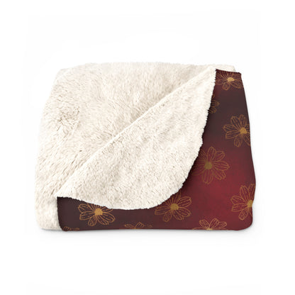 Crimson Gilded Daisies Basic Bedding Set