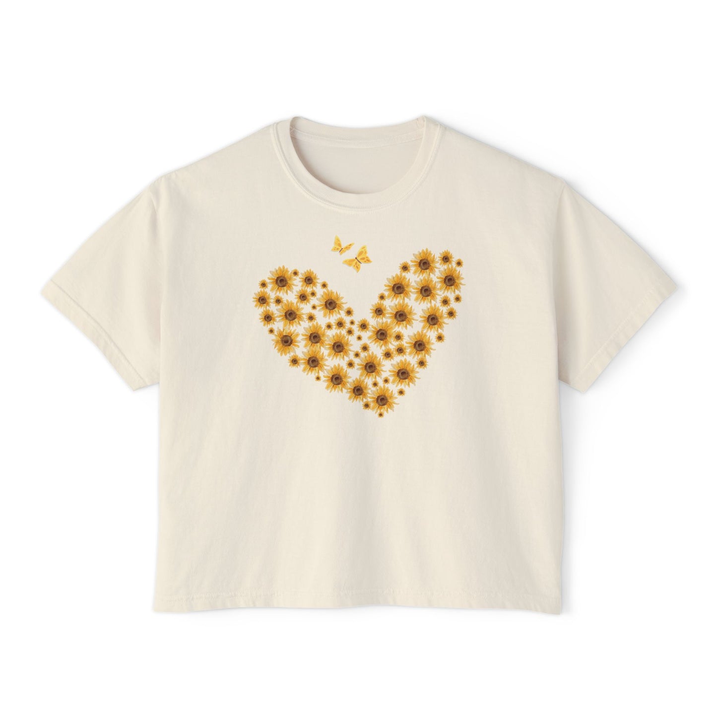 Sunflower Heart & Butterflies Women's Boxy Tee