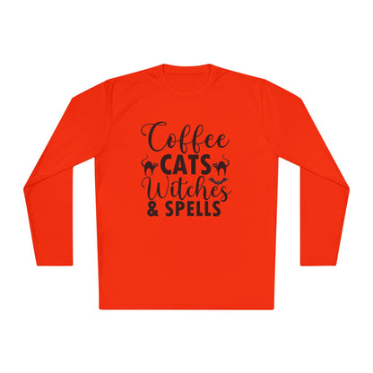 Coffee Cats Witches & Spells Adult Long Sleeve Tee