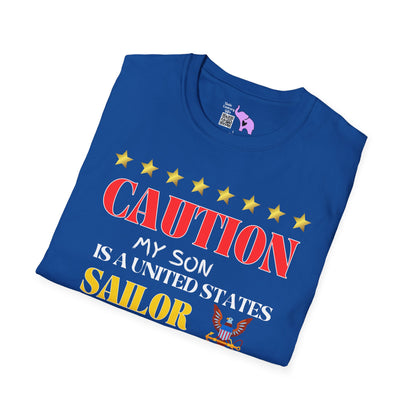 Caution My Son is a US Sailor I've Been Known to Brag (Mom) Adult T-Shirt