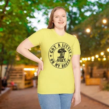 Got A Little Dirt On My Boots Adult T-shirt
