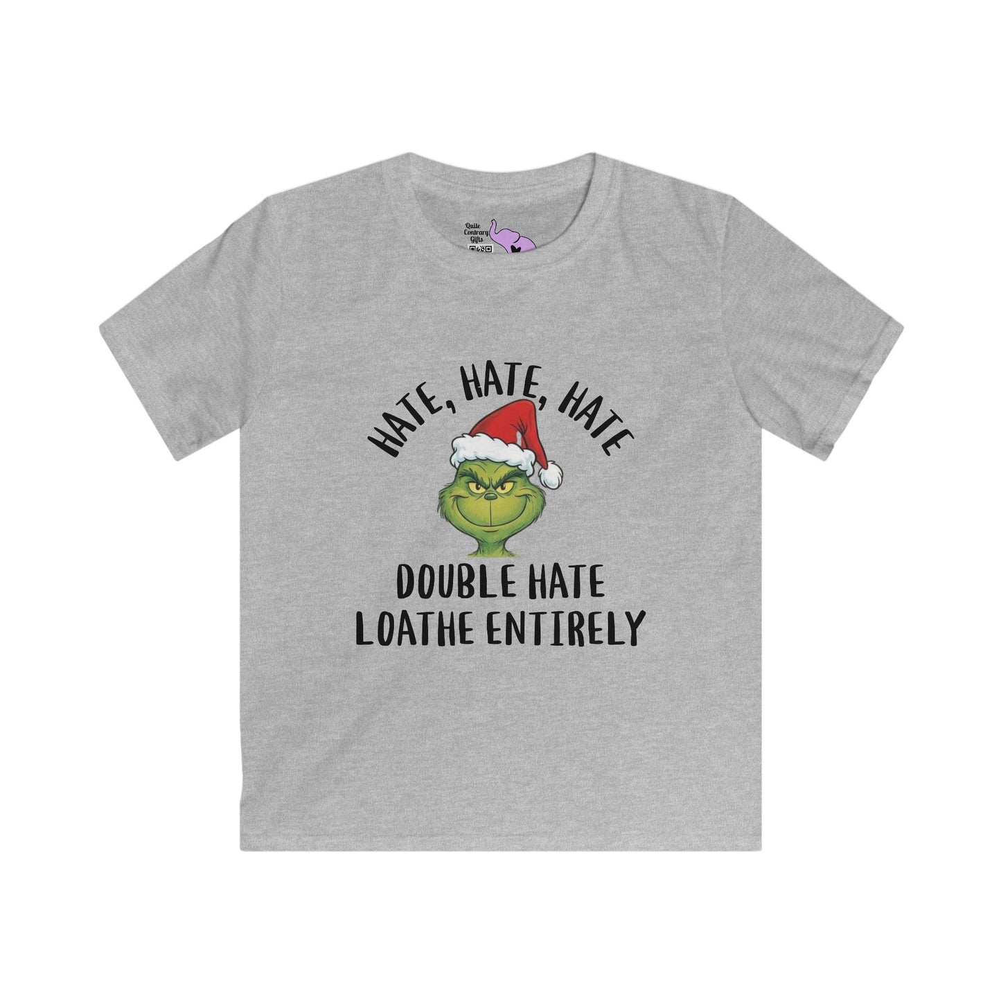 Hate, Hate, Hate, Double Hate, Loathe Entirely-Grinch Youth Softstyle Tee