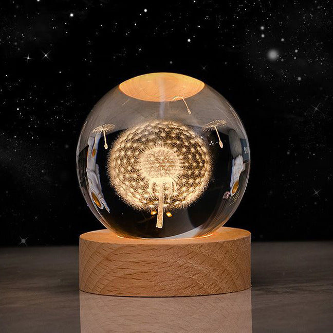 Luminous Starry Sky And Planets Moon Crystal Ball