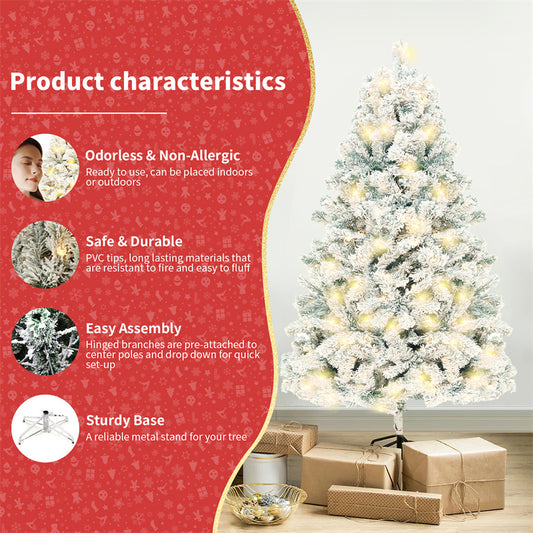 Artificial Pre-Lit Christmas Tree/Artificial Snow Tree 6ft/7.5ft