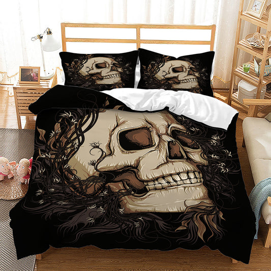 Boho Skull 3Pc Duvet Bedding Set