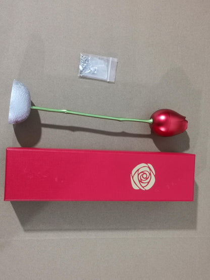 Heart Shaped Crystal Diamond Pendant Rose Head Necklace