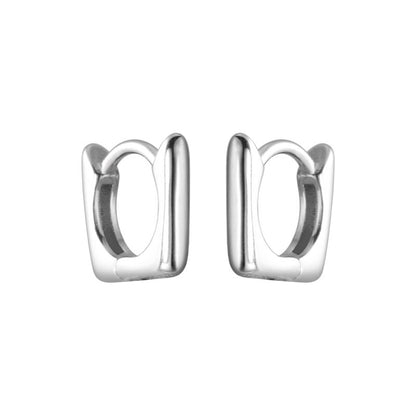 Sterling Silver Geometric  Square Earclip Earring