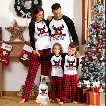 Merry Plaid Reindeer Family Pajamas