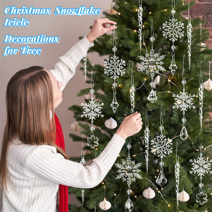 10pcs Christmas Icey Tree Hanging Ornaments