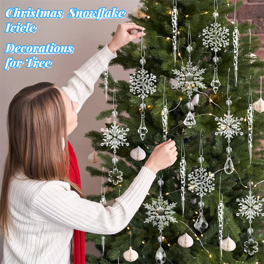 10pcs Christmas Icey Tree Hanging Ornaments