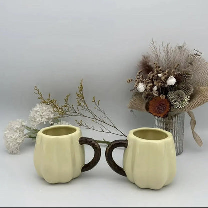 Vintage Ceramic Pumpkin Mug