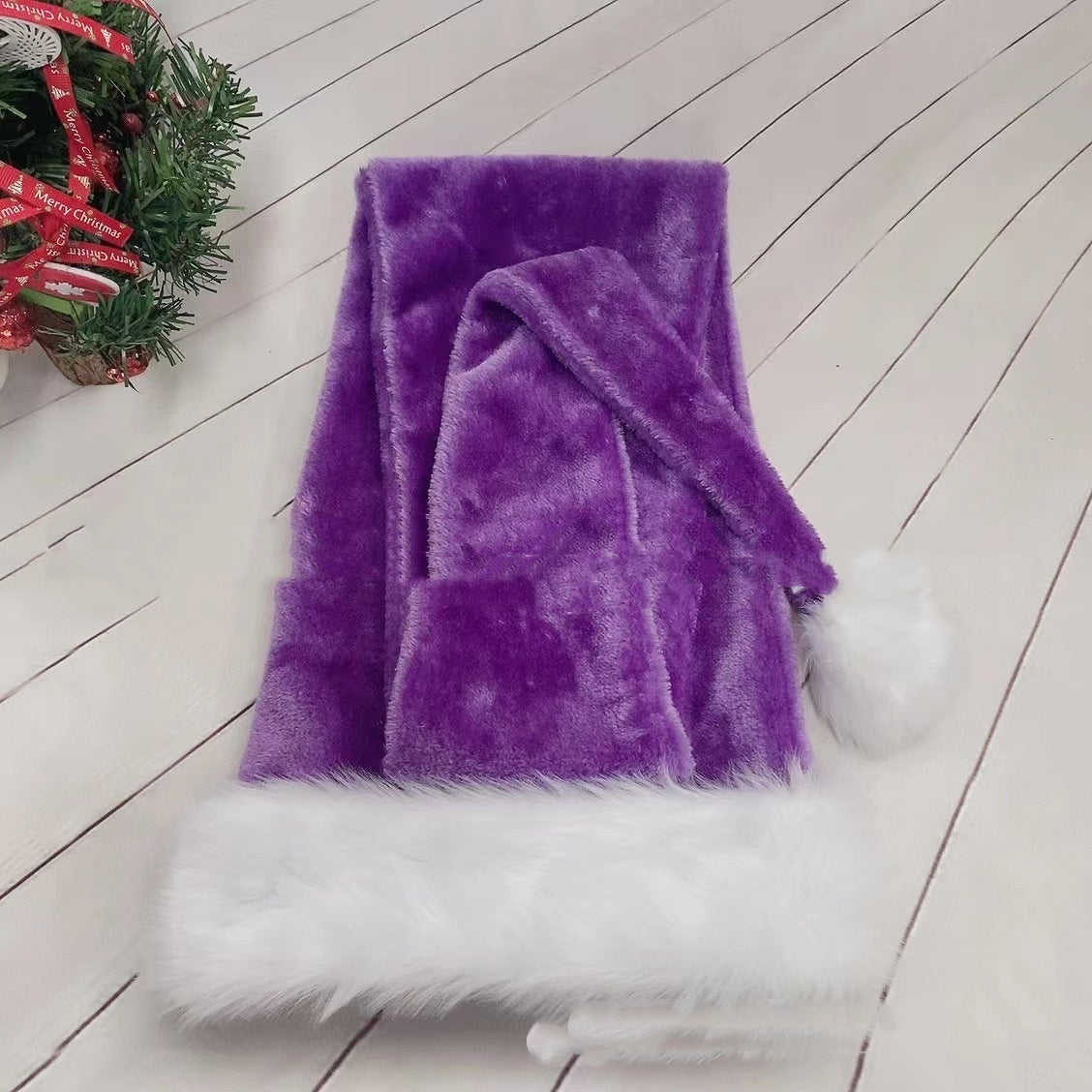 Extra Long Christmas Plush Santa Hat