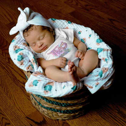 Pastel Wild One Milestone Baby Bodysuit-Two Months