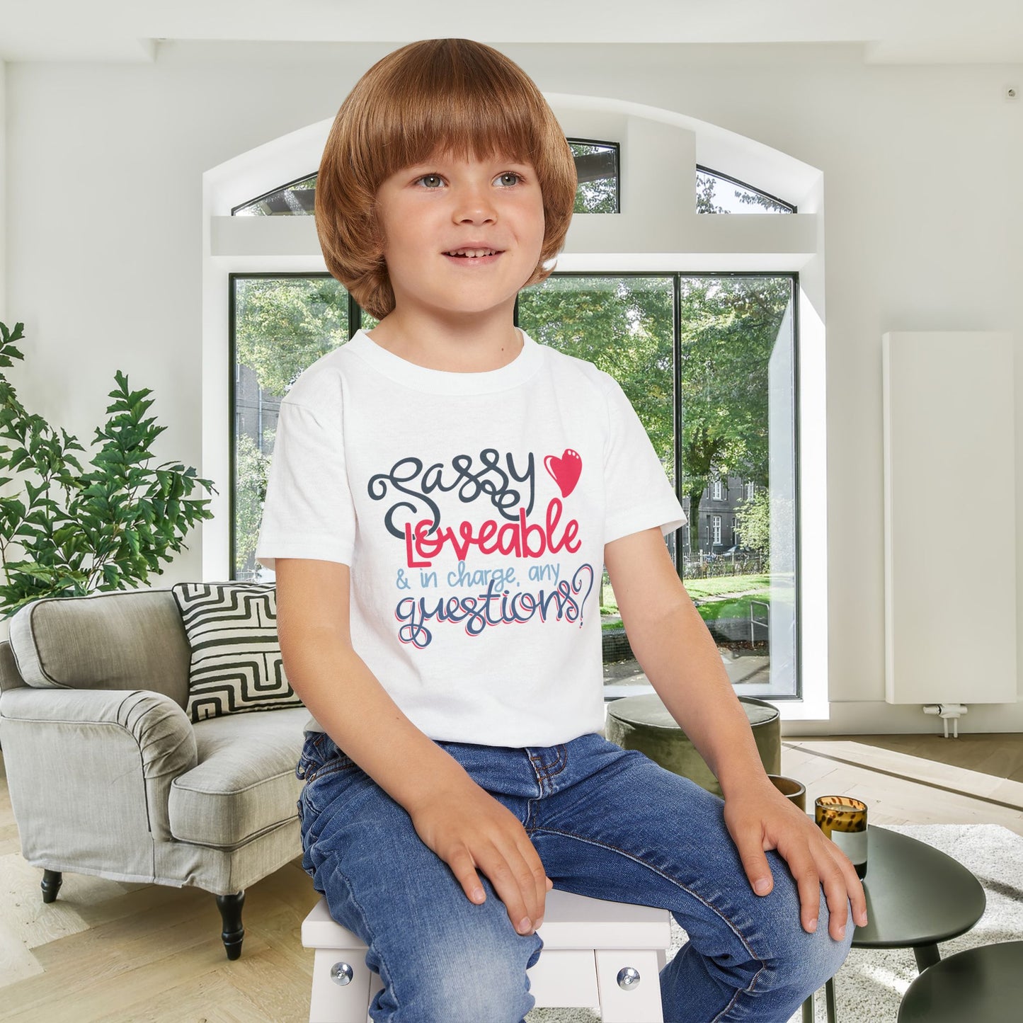 Sassy, Loveable, & In Charge Any Questions?  Heavy Cotton™ Toddler T-shirt