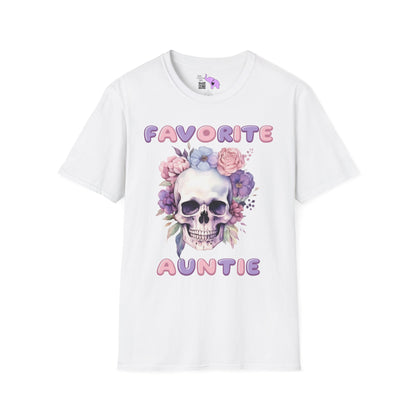 Favorite Auntie Skull Purple/Pink Adult T-shirt