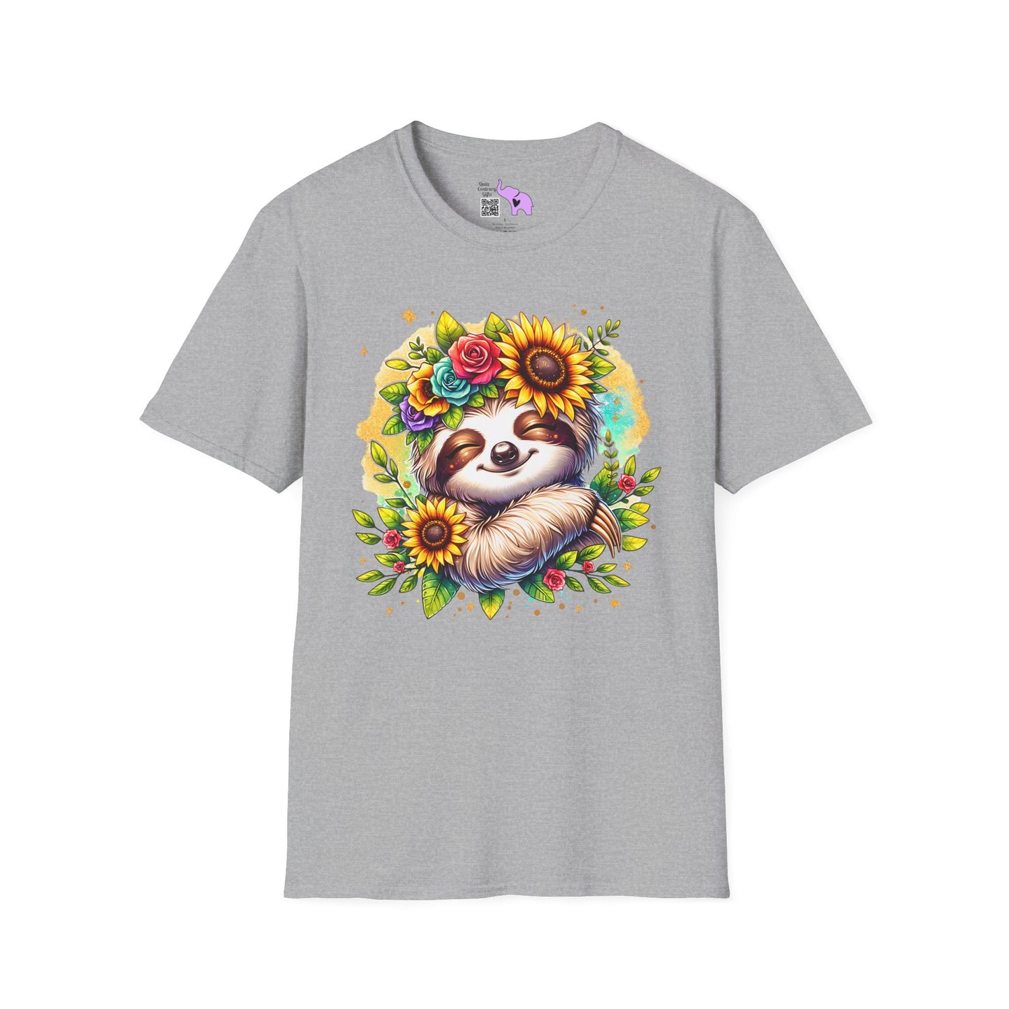 Flowery Sloth Adult T-shirt