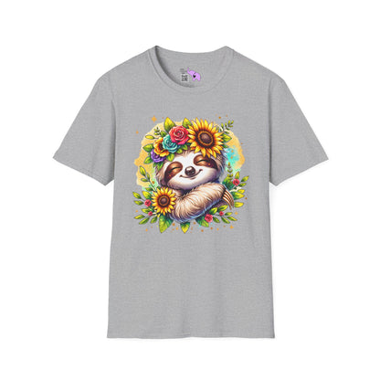 Flowery Sloth Adult T-shirt